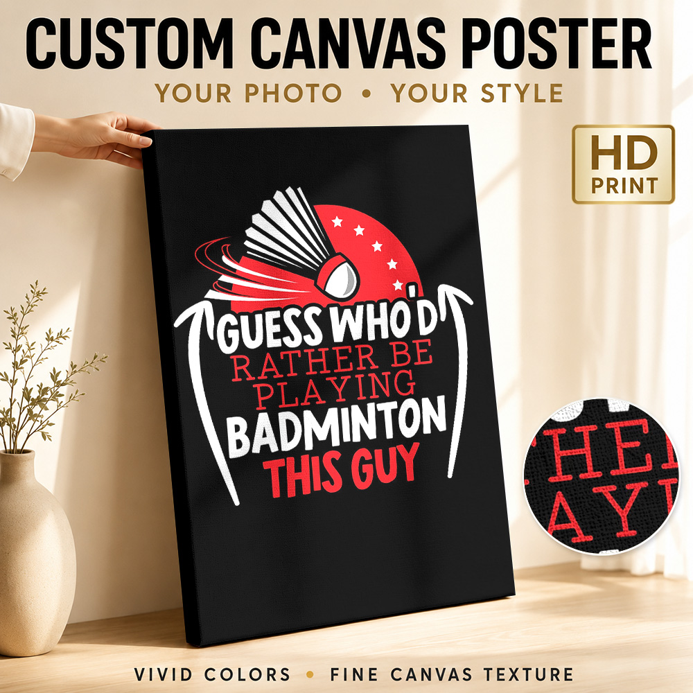Badminton Poster - Poster Kanvas Pemain Bulu Tangkis, Lukisan