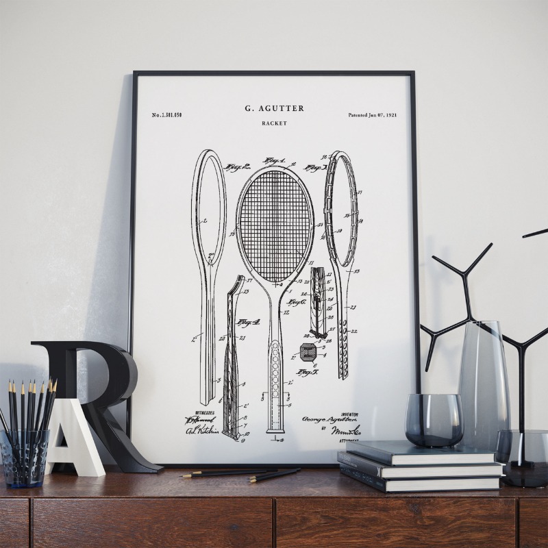 Badminton Poster - Raket 1921 antik poster paten dan