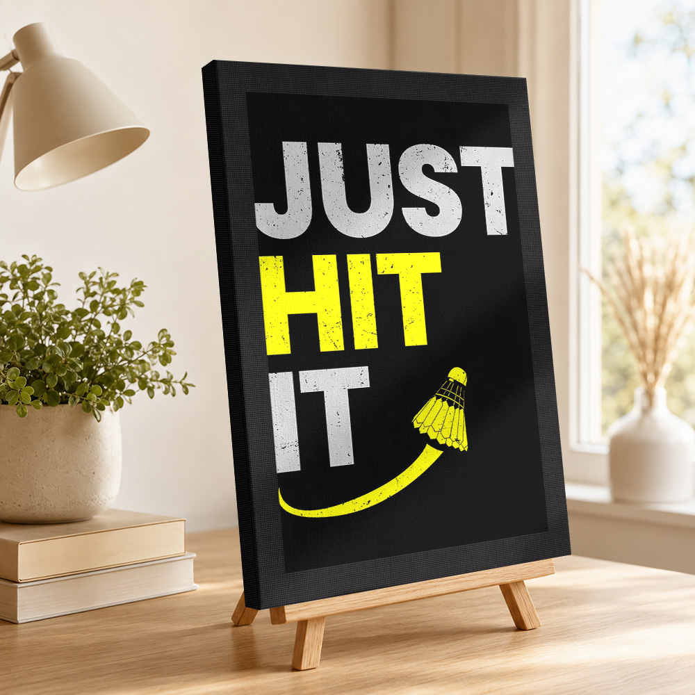 Lukisan Kanvas Bulu Tangkis Po - Badminton Poster ulasan dan harga