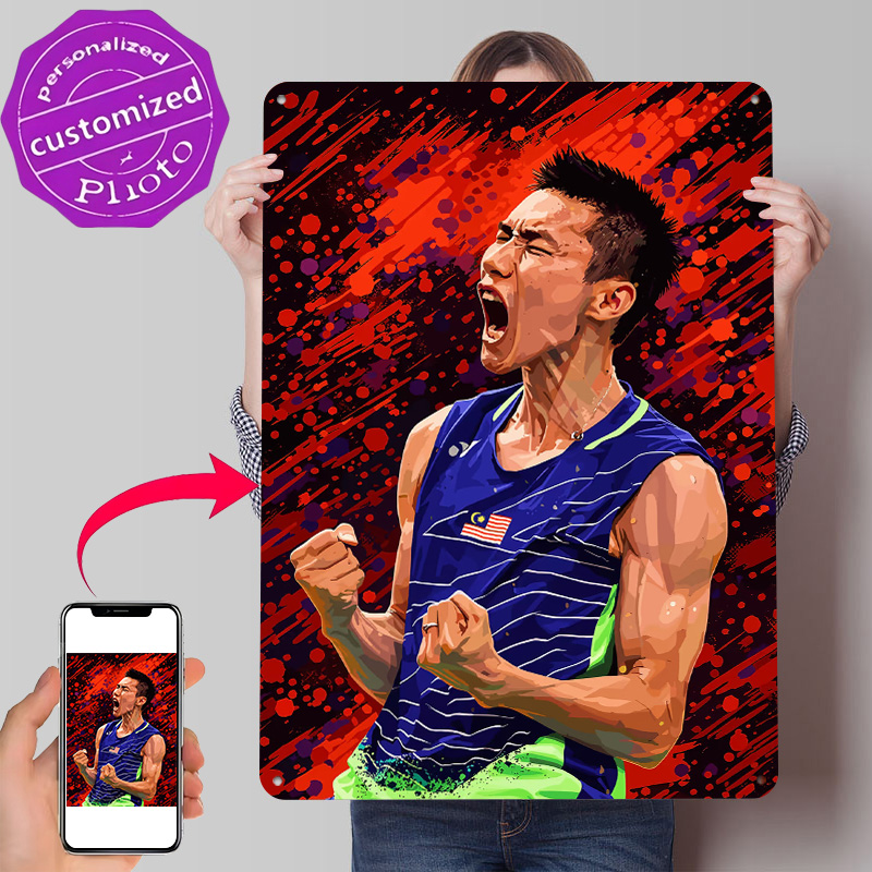 Poster Tekstur Cetak 3D Pemain - Badminton Poster ulasan dan harga