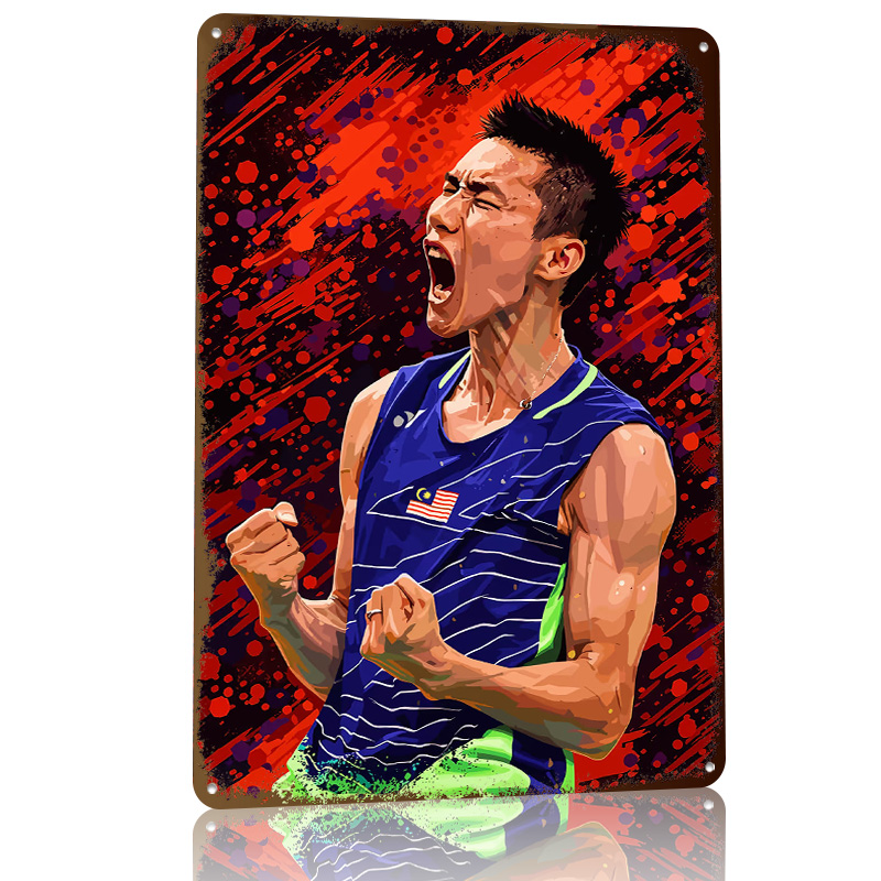 Poster Tekstur Cetak 3D Pemain - Badminton Poster ulasan dan harga