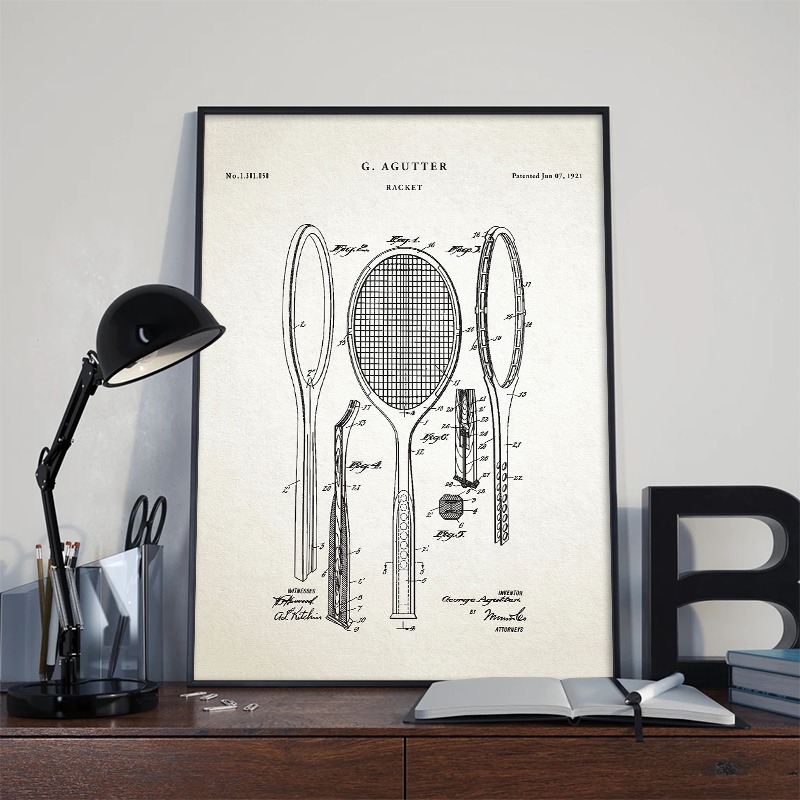 Raket 1921 antik poster paten  - Badminton Poster ulasan dan harga