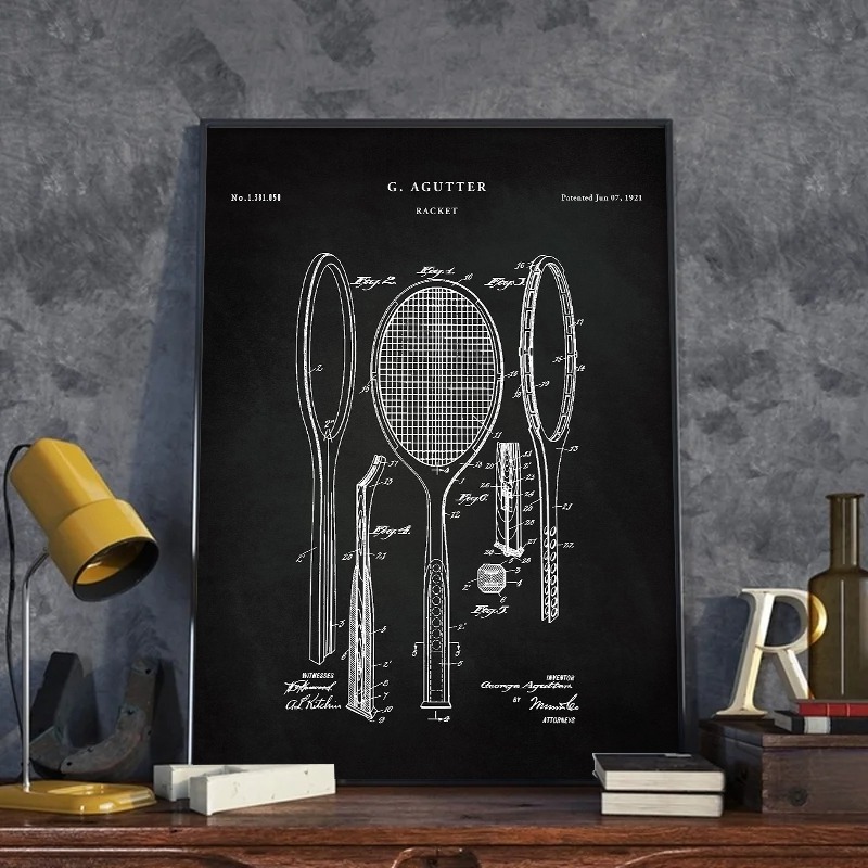 Raket 1921 antik poster paten  - Badminton Poster ulasan dan harga