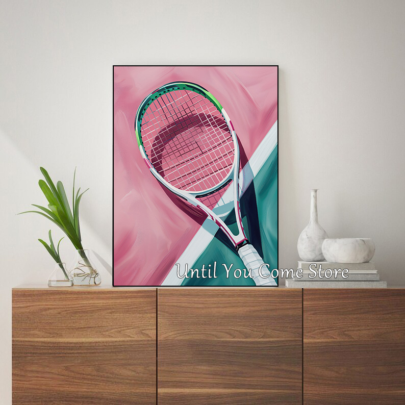 Poster Minimalis Tenis Retro d - Badminton Poster ulasan dan harga